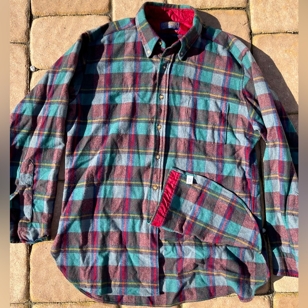 Vintage Pendleton Virgin Wool Plaid Flannel Shirt